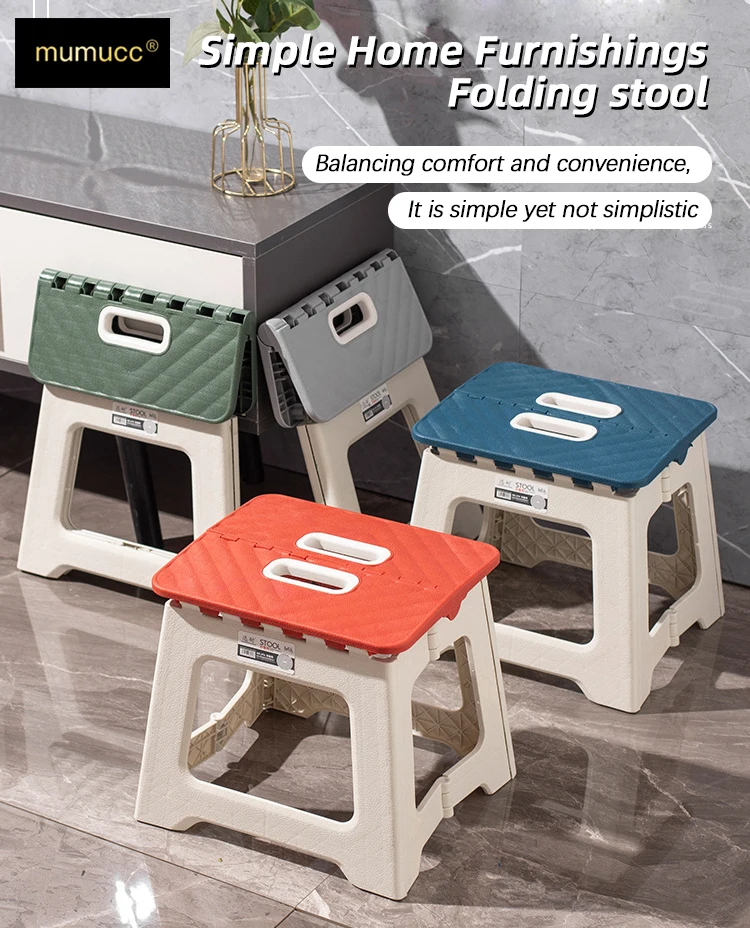 MUMUCC Kunststoff Verstärkter Klappstuhl, Tragbarer Outdoor-Campingstuhl, Strandklappstuhl, Familien- und Kinderstuhl – Detail 1