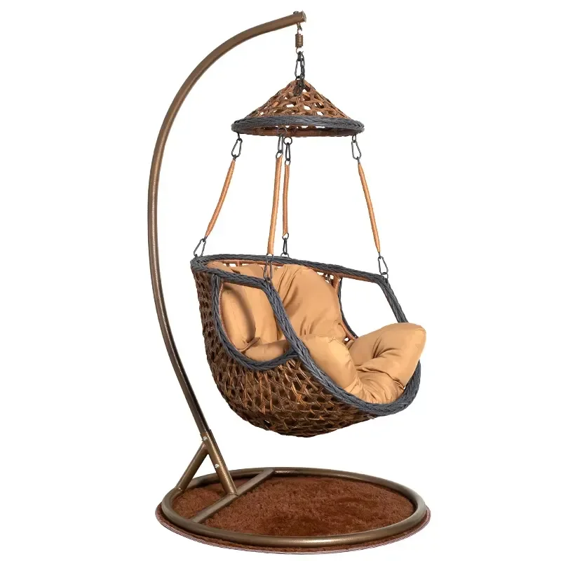2023 Popular Indoor Hanging Egg Chair Rattan Adults Outdoor Swing Chair for Living Room and Garden