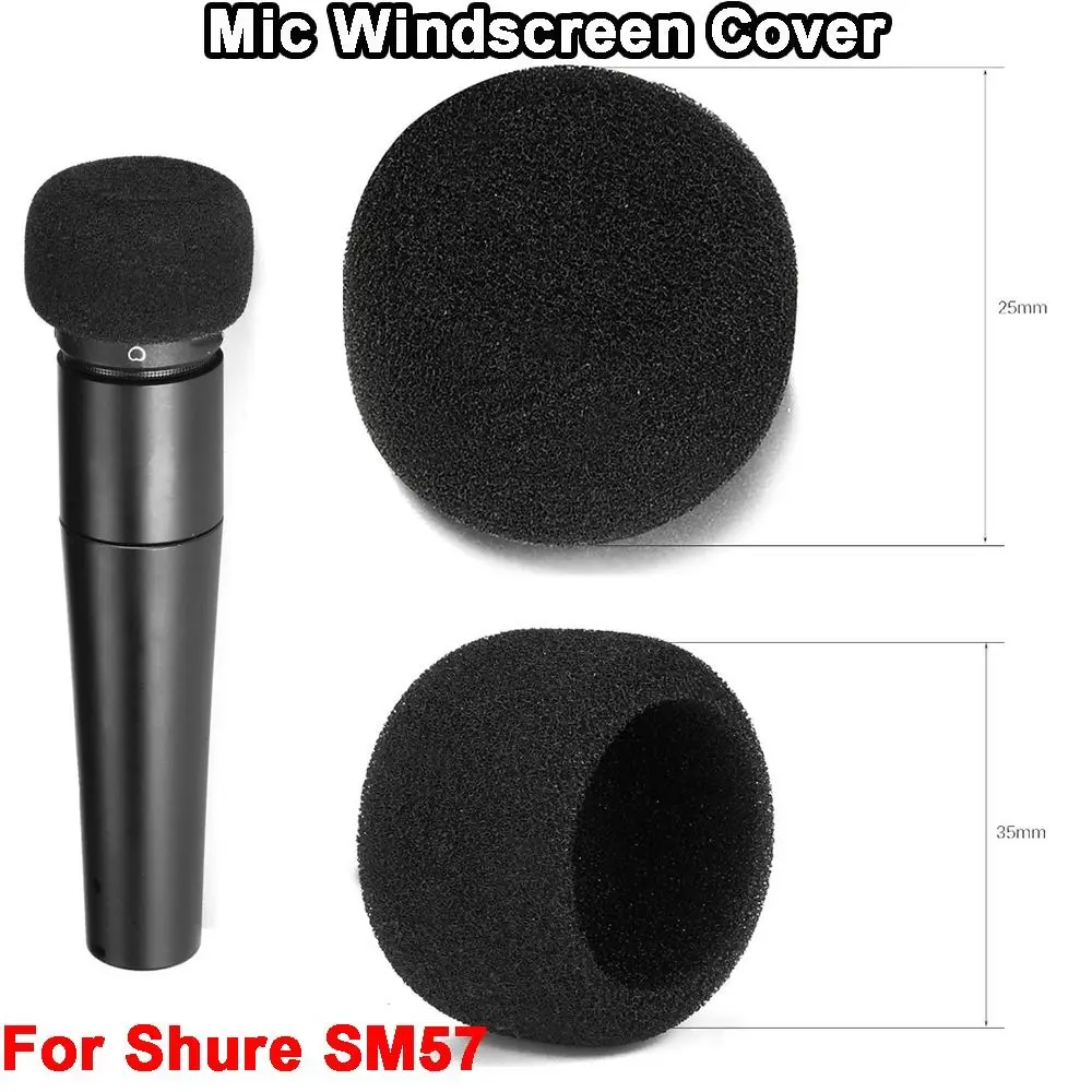 Replacement Mic Windscreen Cover Flocked Sponge Foam Windproof Microphone Pop Filter Microphone Cover for Shure SM57