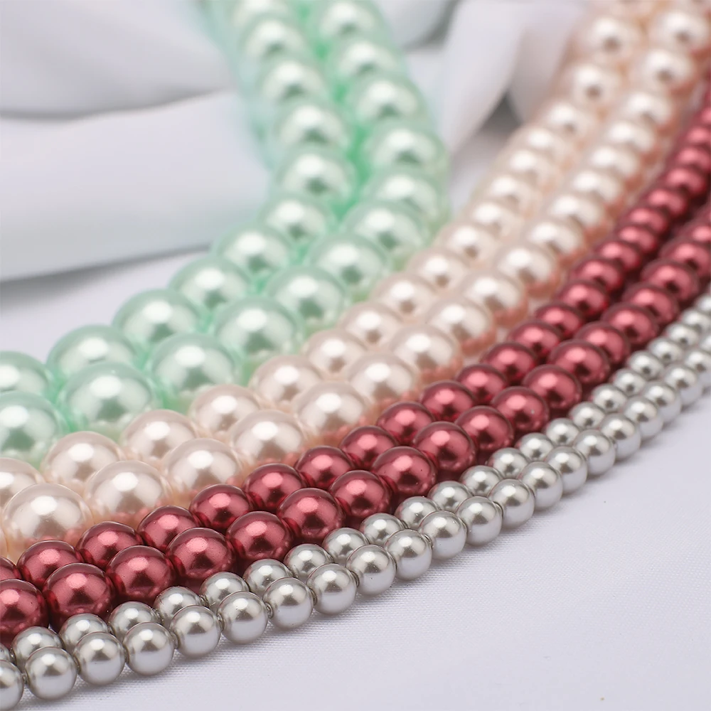 4 6 8 10mm Imitation Glass Pearls Round Loose Spacer Beads For DIY Jewelry Making Bracelets Necklaces Crafts Garment Decoration