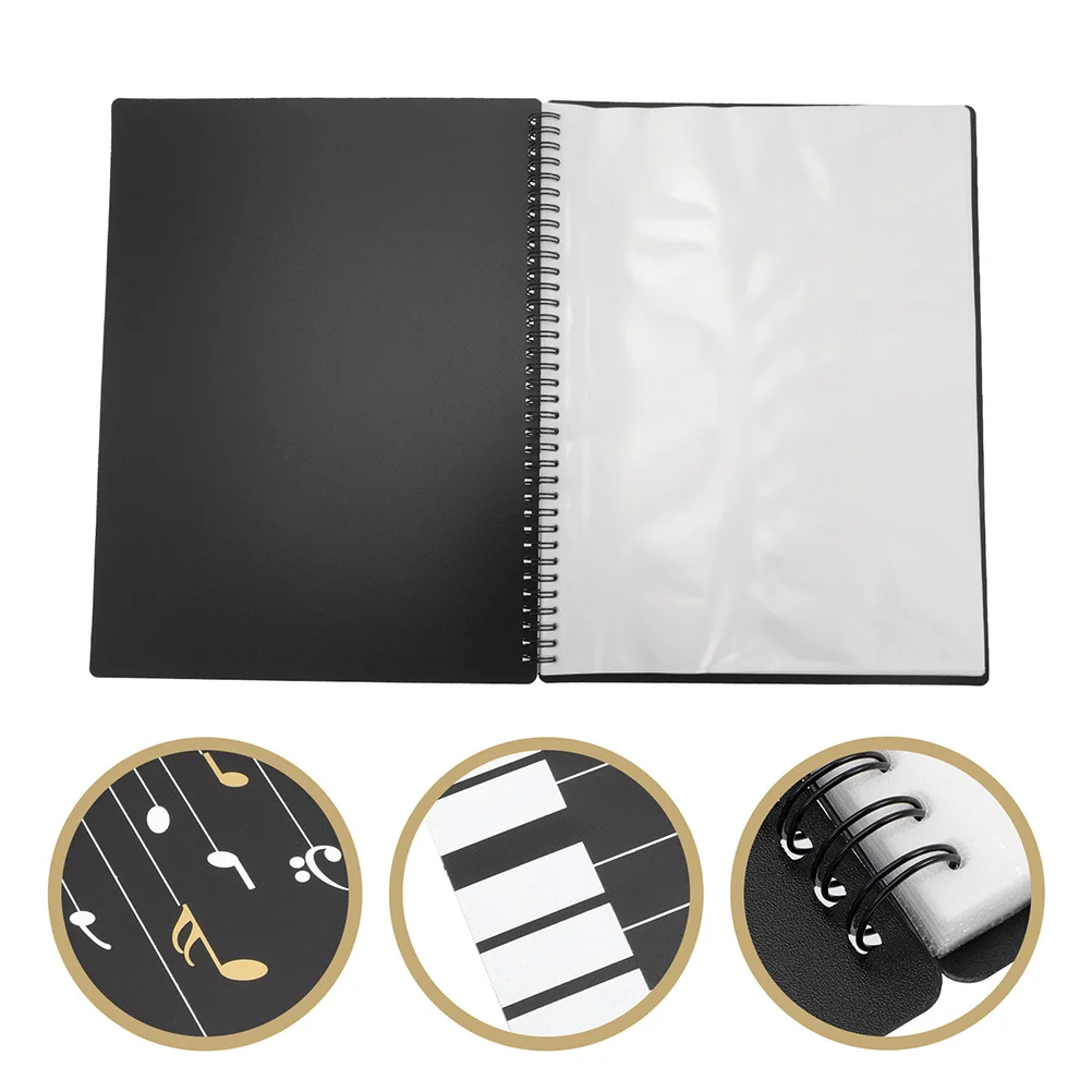 

A4 Document Folder Transparent Insert Pockets Large Capacity Piano Sheet Music Folder Music Binder Document Organizer