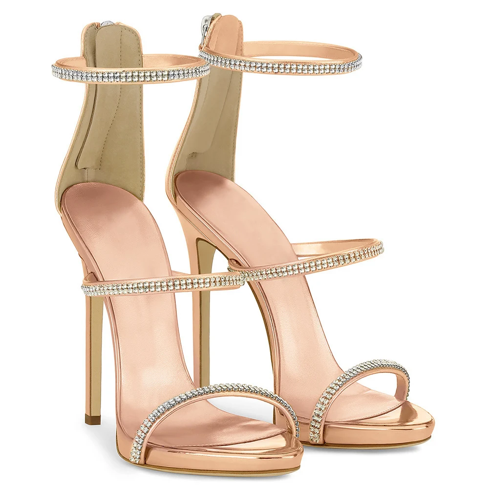 

【Measure your feet length before order】Luxry Designer Women Elegant Sandals Stiletto High Heel Strappy Sexy Fetish Shoe 9-I-SL-8