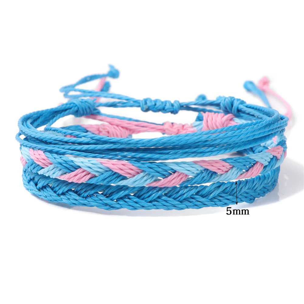 Bohemian Braided Wrap Rope Bracelets Colorful Handmade Thread Braided Bracelet Multilayer For Women Men Friendship Jewelry Gift