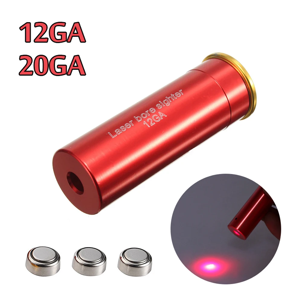 New Red Dot Laser Bore Sight 12 Gauge 20 Gauge Barrel Cartridge Boresighter Laser For 12GA 20GA Shotgun Hunting Gun Accessories