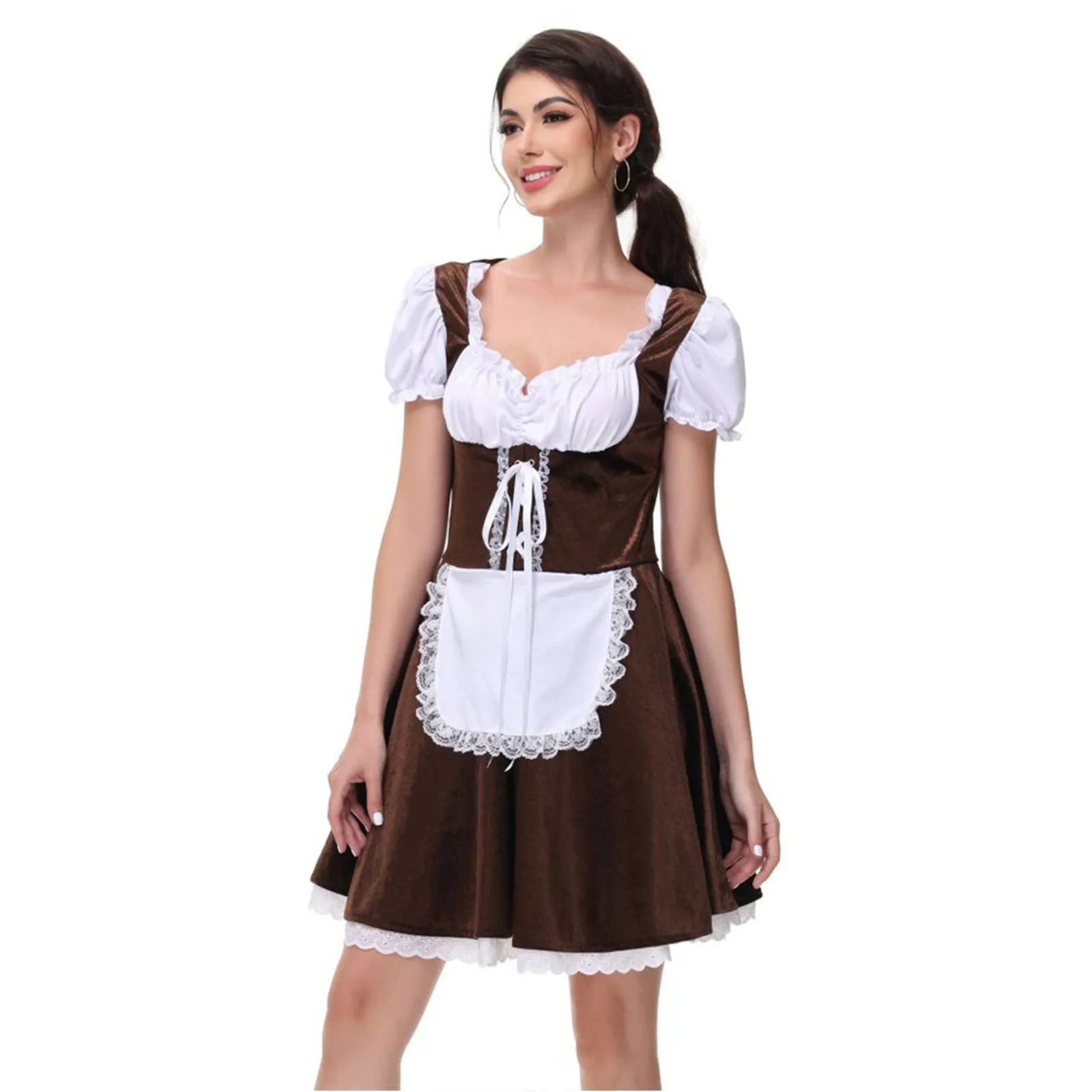 Traditional German Dirndl Dress Oktoberfest Costumes Outfit Maid Dress for Women Halloween Cosplay Carnival Party Dress