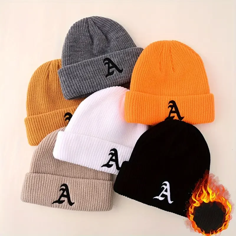 Winter Running Hat Warm Thickened Knitted Hip Hop Skull Cap Windproof Women Men Outdoor Sports Hiking Elastic Beanie Hat