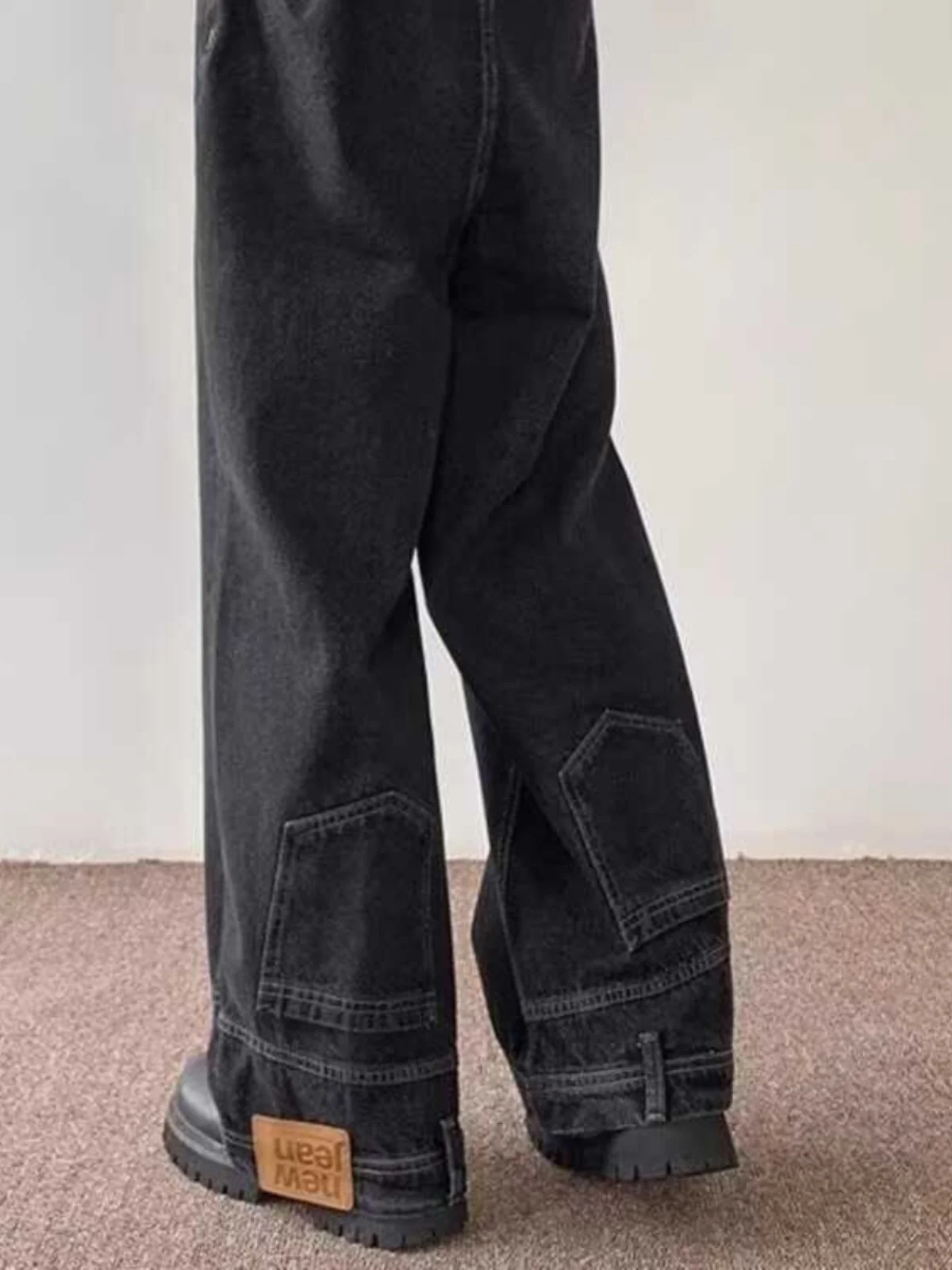 بنطلون جينز رجالي من Cleanfit، بنمط الشارع الأمريكي، فضفاض ومستقيم الساق، مريح ومتين، أزياء شبابية عصرية #1