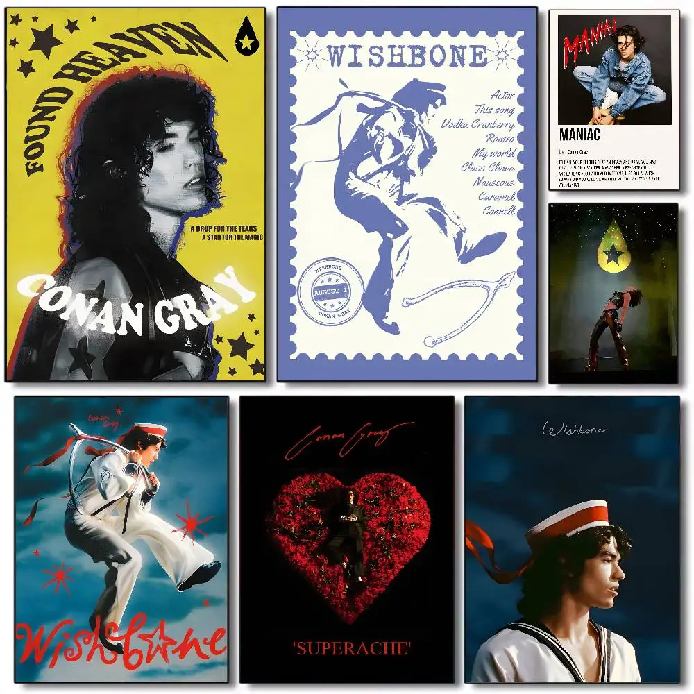 C-Conan Singer Grays  Pop Poster HD-Kunst, klebrige Wand, wasserdicht, für Zuhause, Wohnzimmer, Schlafzimmer, Bar, ästhetische Dekoration