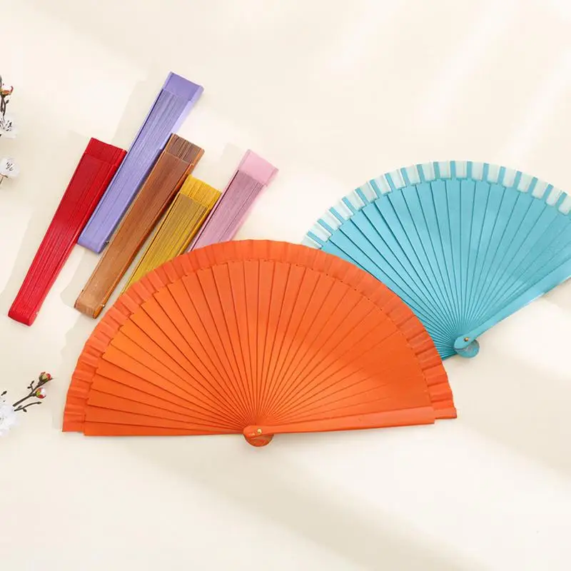 1pcs Hand Fan Held Portable Spanish Dances Fabric Folding Party Wedding Gift Decoration Ornaments Dance Hand Fan