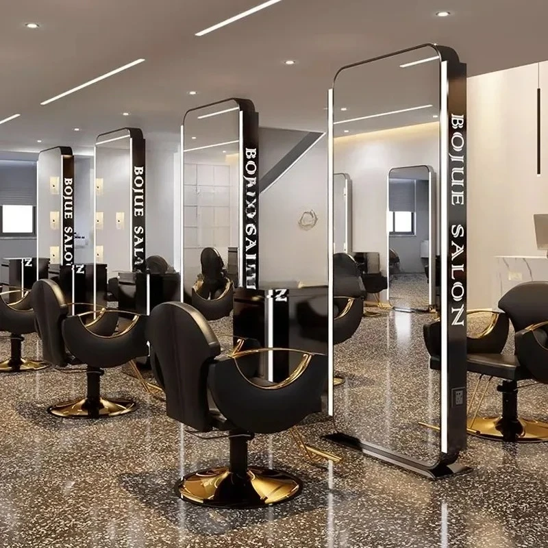 a6.25 barber shop mirror hair salon hair salon mirror table   double-sided perm and dye floor-to-ceiling hair cutting mirror