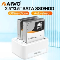 MAIWO Dual-bay Hard Drive Docking Station for 2.5/3.5 Inch HDD SSD Case SATA to USB 3.0 External Hd Case Box With Office Clone