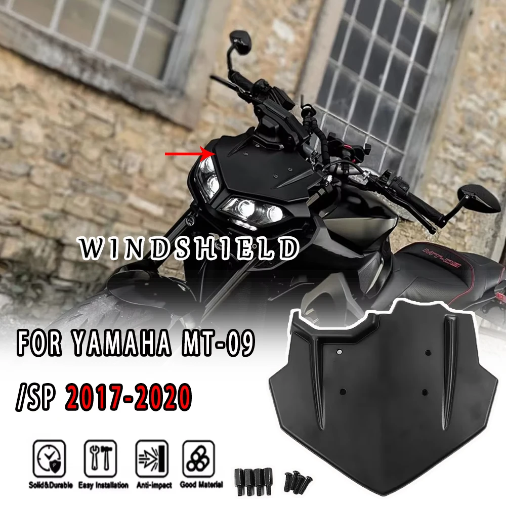 

Подходит для Yamaha MT-09 MT09 SP 2017-2020, спортивный обтекатель лобового стекла, закрывающий новые аксессуары для мотоциклов черного цвета
