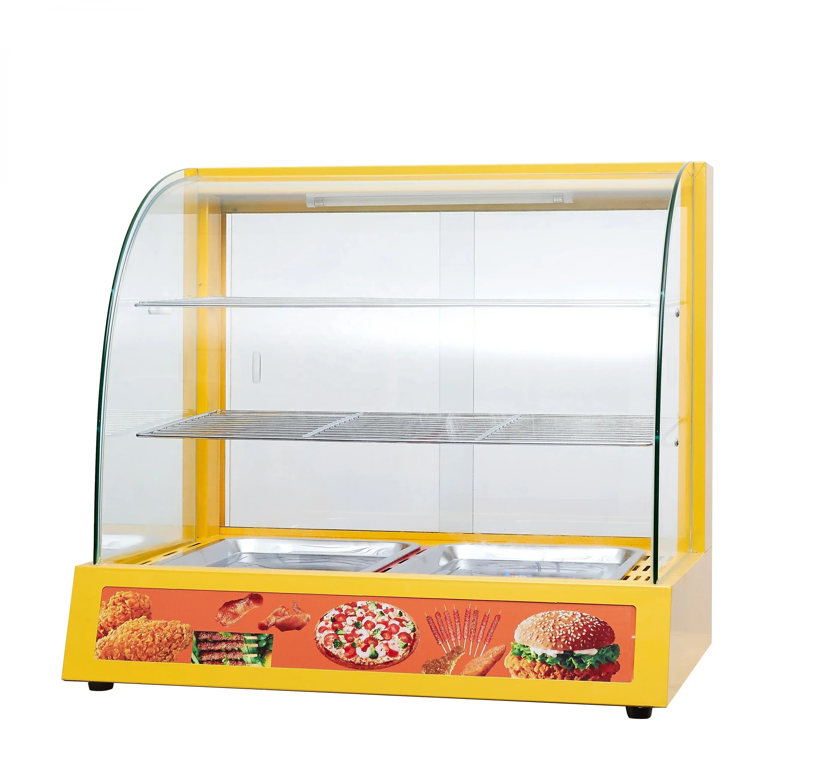 Commercial Electric Heating Food Warmer Display Showcase Direct Sales Tray Glass Insulation Cabinet for Catering