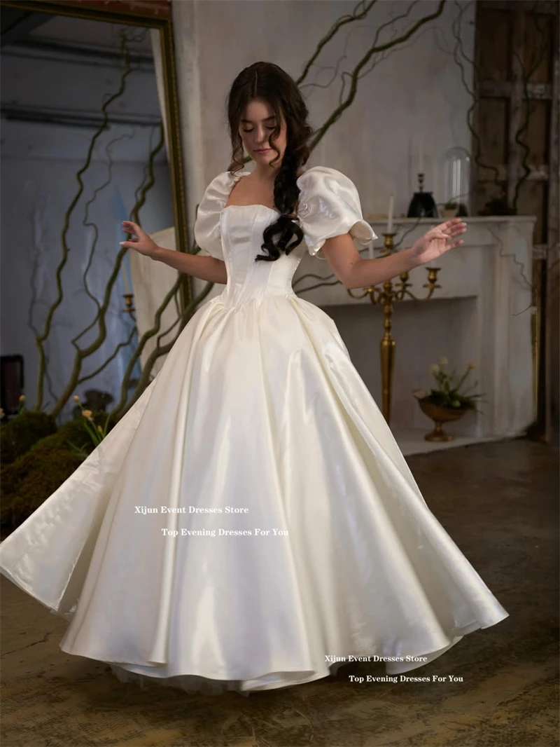 Xijun Modern White Evening Dresses Puff Sleeves A-Line Prom Dresses Long Formal Birthday Party Dresses Vestido 2026 Customized image 5