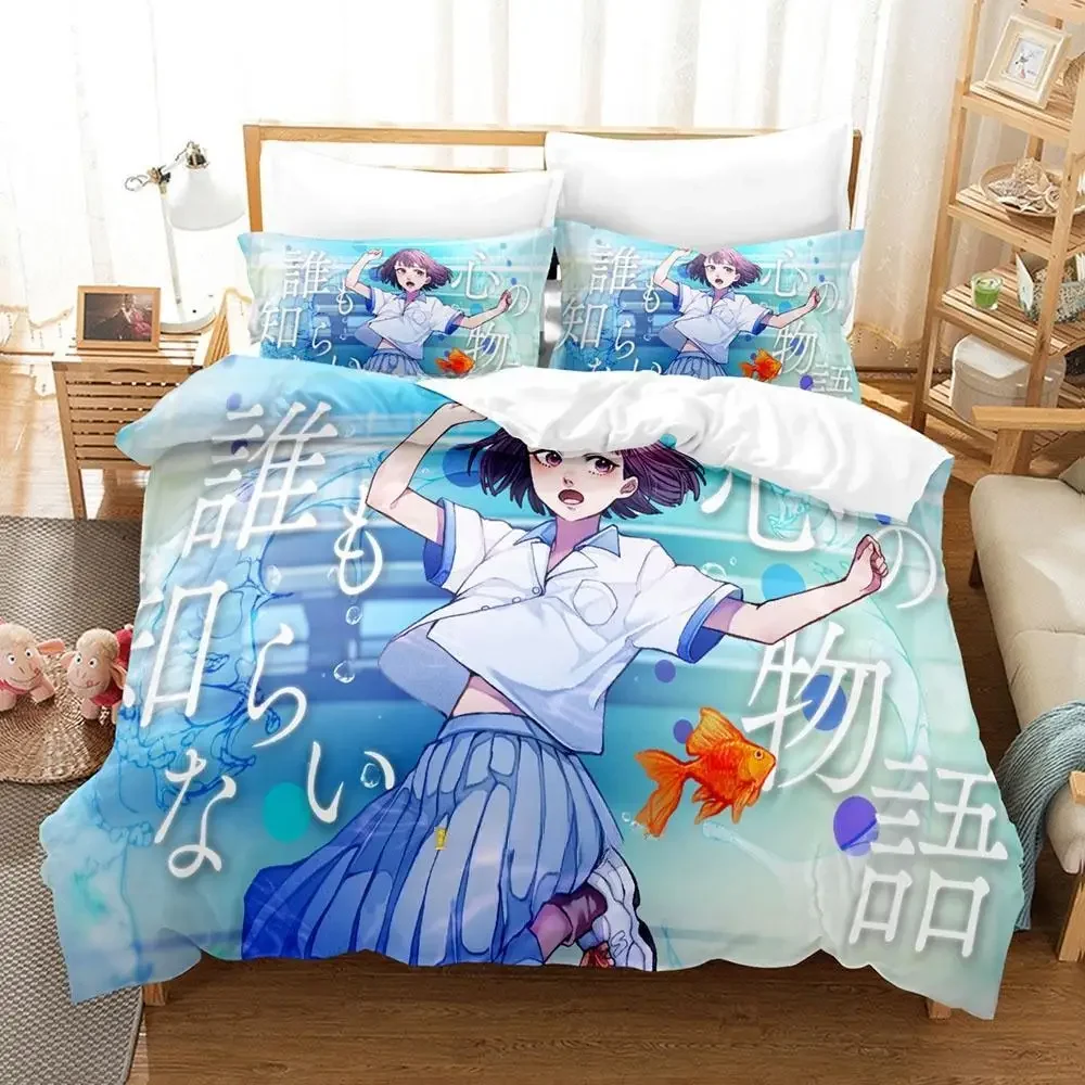 

3d Printing Anime "Deji" Meets Girl Bedding Set Cartoon Anime three-piece set Adult Kid Bedroom Duvet cover Sets 3D Kawaii Girls
