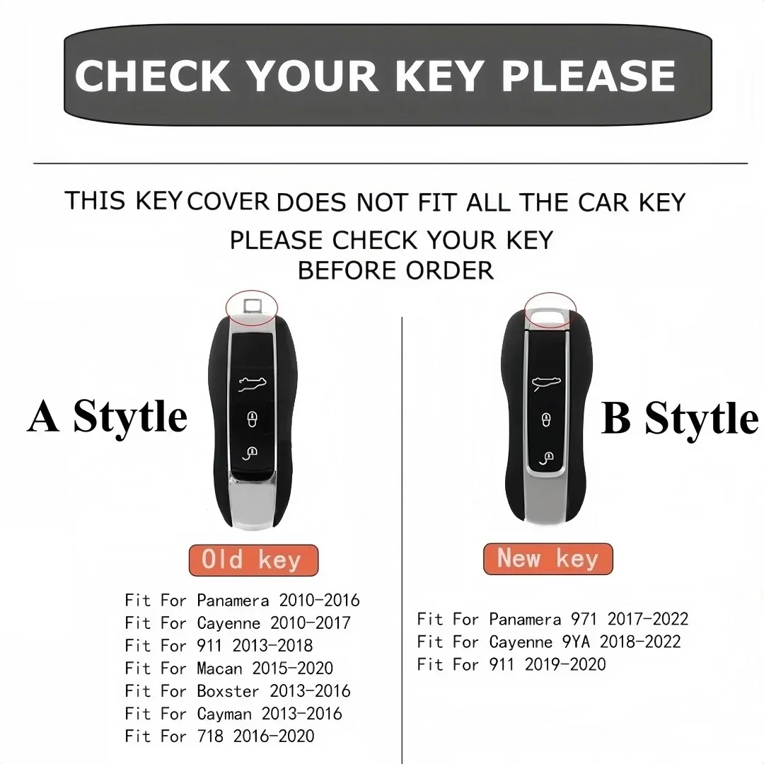 For Porsche Cayenne Panamera Macan Cayman 911 718 918 958 Key Case Cover Shell Fob Remote Key Protector Holder Accessories