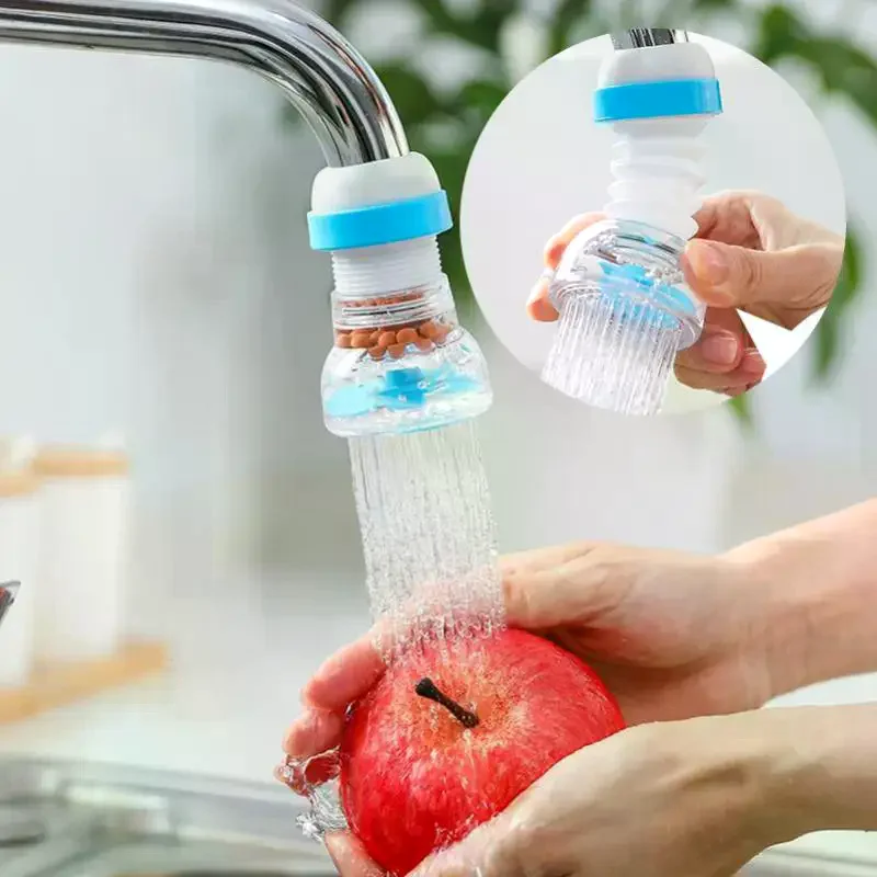 360° Rotatable Telescopic Tap Water Filter Sprinkler Anti-Splash Faucet Nozzle Water Saver Can