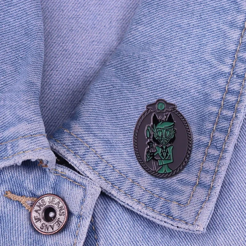 Excellent Quality Infamous Alastor Villain Snake Demon Sir Pentiouss Enamel Lapel Pins Charlie Brooch hotels Demons Adorn Badges