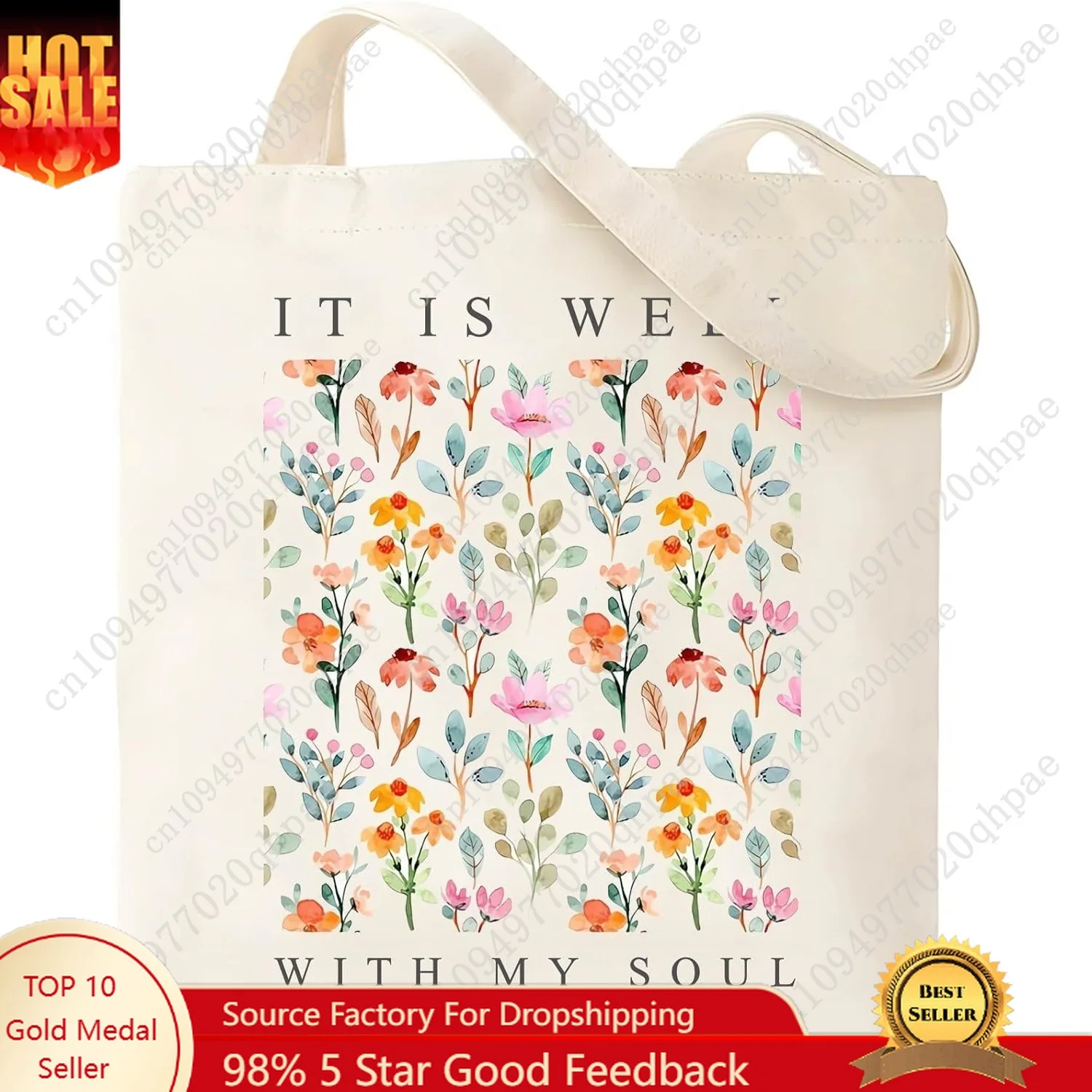 

Haukea Aesthetic Canvas Tote Bag with Inner Pockets Cute Cloth Tote Bags for Women Reusable Graphic Cotton Bags