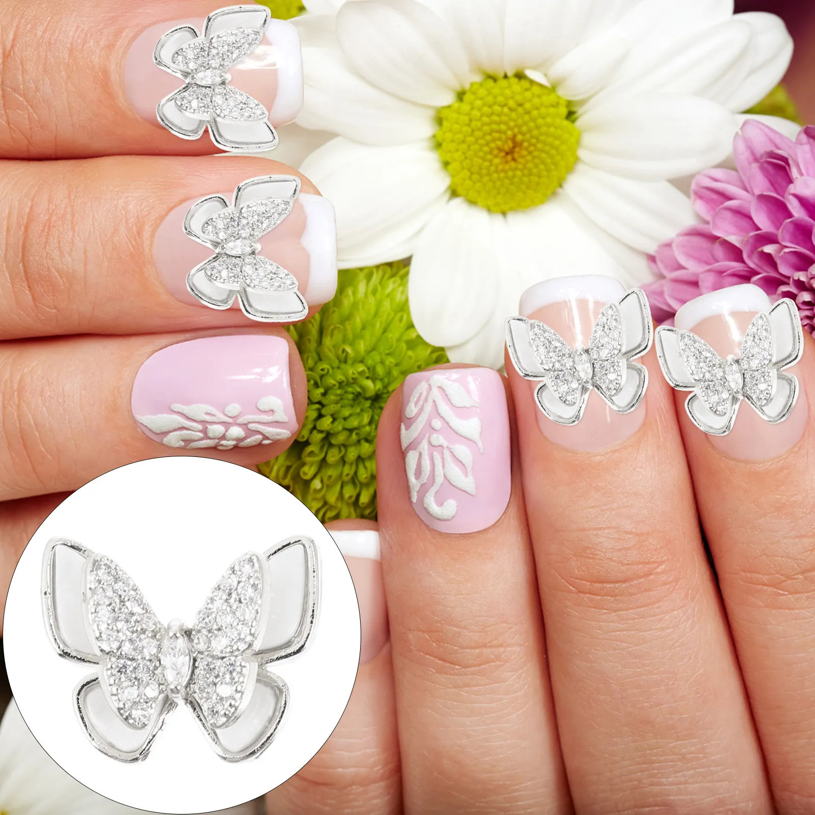 

Набор из 5 штук: красивые накладные стразы для ногтей, премиум-класса, для самостоятельного маникюра, украшения для вечеринок, выпускных вечеров и выходов в свет