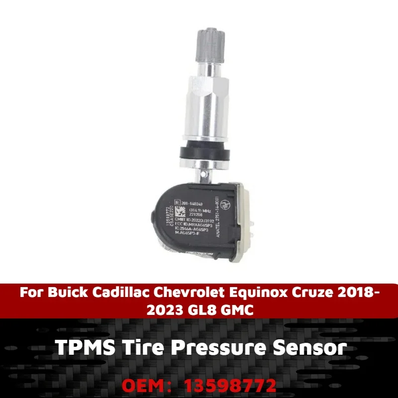 13598772 4Pcs Car Tire Pressure Sensor Monitor System TPMS 315MHz For Buick Cadillac Chevrolet Equinox Cruze 2018-2023 GL8 GMC