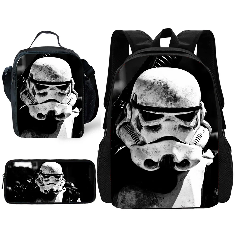 S-Stars Spaceship 3 pcs set Child School Backpack with Lunch Bags ,Pencil Bags ,School Bags for Boys W-Wars Girls Best Gift