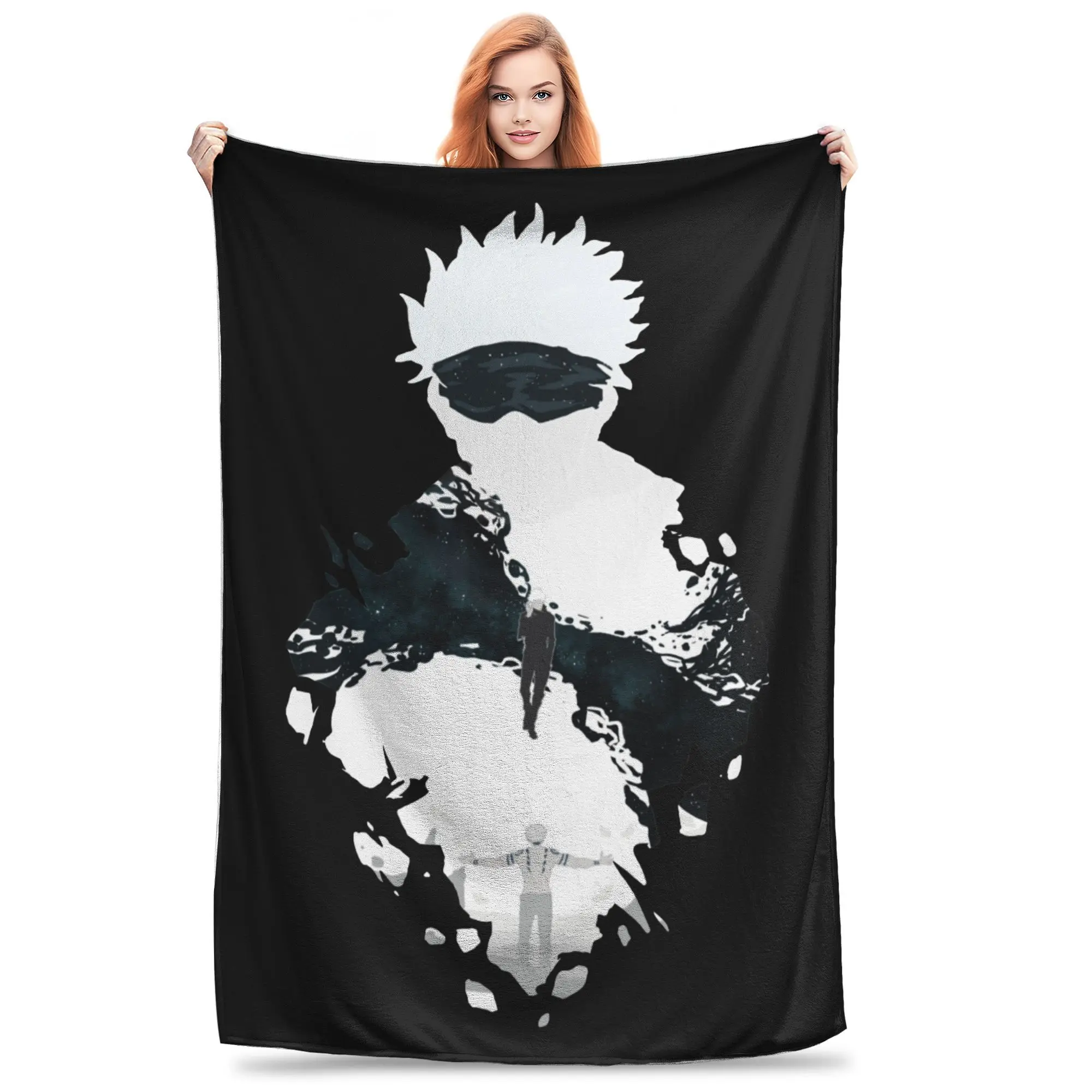 Jujutsu Kaisen Sorcery Fight Blankets Fleece Decoration Gojo Multi-function Warm Throw Blanket for Bedding Couch Bedspreads