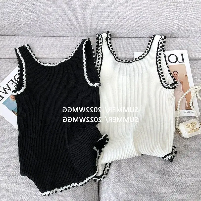 Casual Ladies Slim Solid Interior Lapping Summer Sleeveless Pullovers New O-neck Tops Sexy Undercoat Camisole Women\'s Clothing