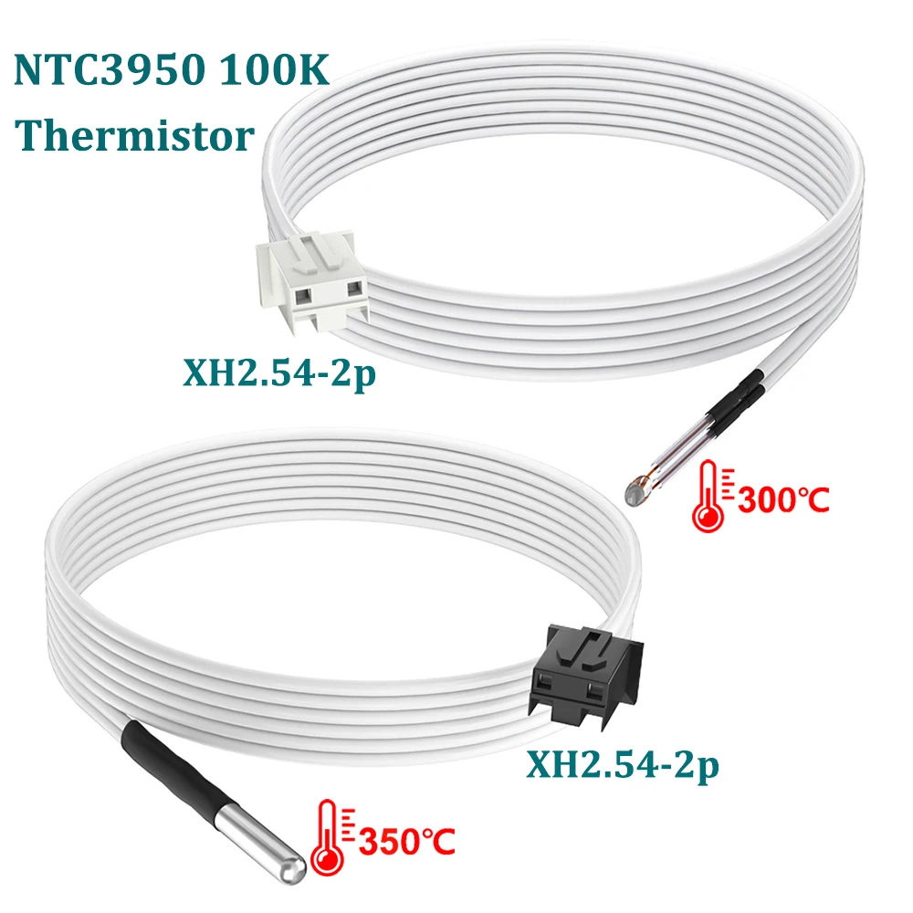 

3pcs100K Ohm NTC 3950 Thermistor With 1m 2m Cable High Temperature Sensor RepRap Extruder For 3D Printer Parts 100K Thermistor