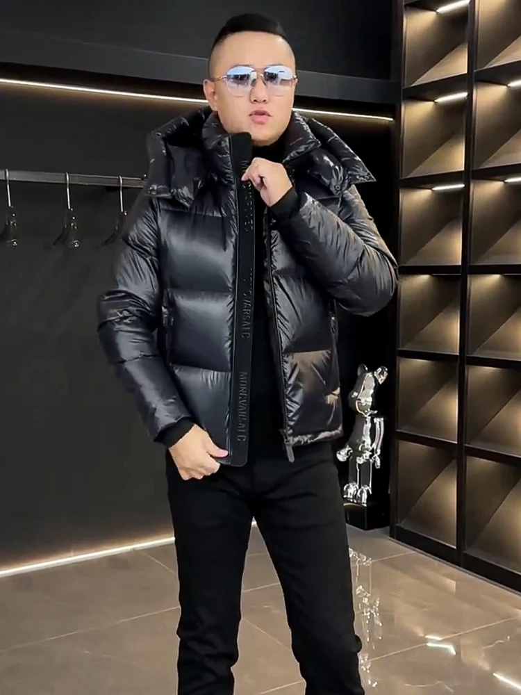 

Зимняя утепленная мужская пуховая куртка: модная повседневная теплая верхняя одежда в стиле Black Knight из полиэфирного волокна