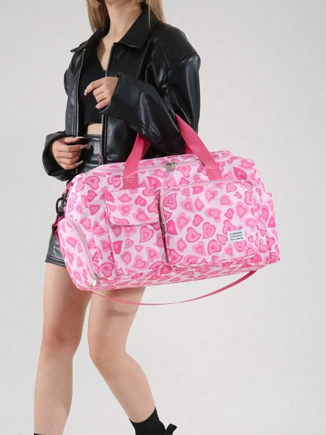 1pc New Large Capacity Travel Bag Short Trip Luggage Bag Gym Bag Sport Leopard Print Casual Women Bag For Maternity Hospital Discharge Vacation Waterproof Leisure Bag With Separate Shoe Compartment Bag For School School Accessories School Stuff