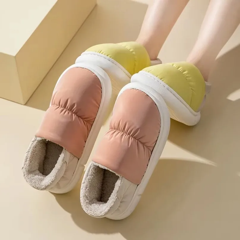 House Fuzzy Slipper Women Winter Warm Fur Plush Non Slip Grip Indoor Lazy Soft Female Thermal furry Home Shoe Flat Male Men