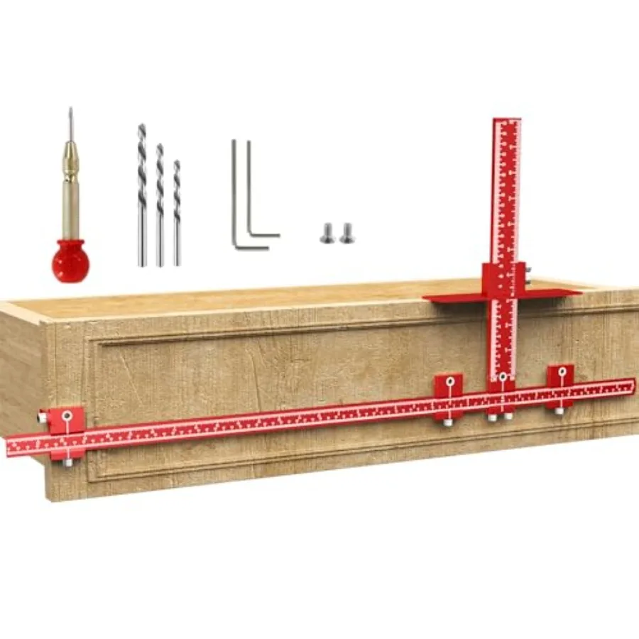 

Набор для установки мебельной фурнитуры: съемный шаблон для ручек шкафов MAX 32 и 16 дюймов с автоматическим центрирующим шаблоном, алюминиевый сплав