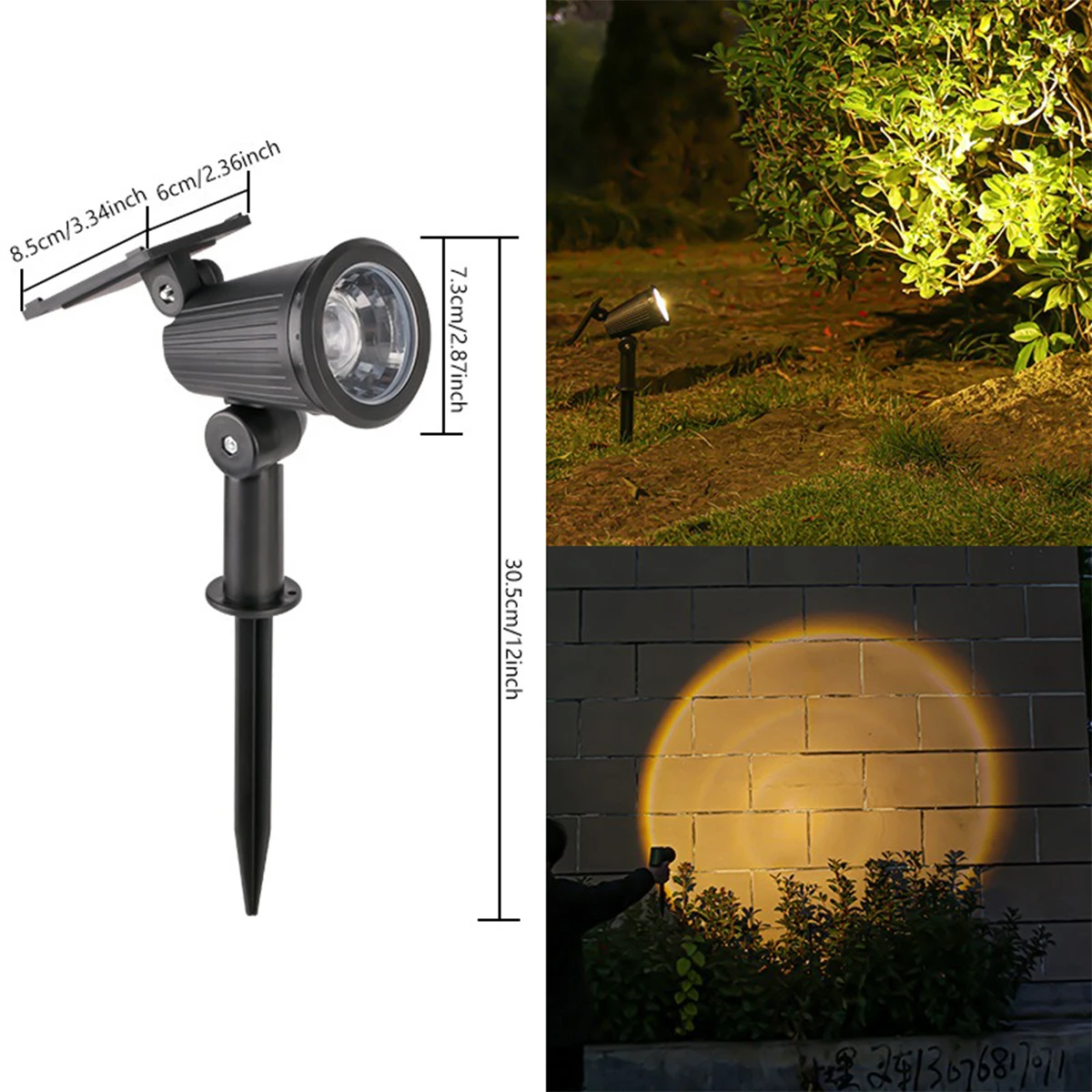 LED Solar Garden Light Outdoor Waterproof Solar Powered Spotlights Balcony Courtyard Lawn Landscape Decoration Solar Sunset Lamp