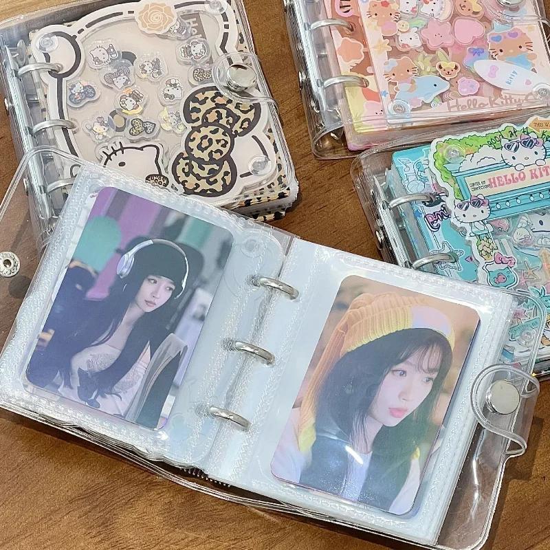 귀여운 고양이 스윙 A8 루즈 리프 클립 3인치 셀러브리티 카드 앨범 20 내지 DIY 아크릴 보관 카드 앨범 휴일 선물