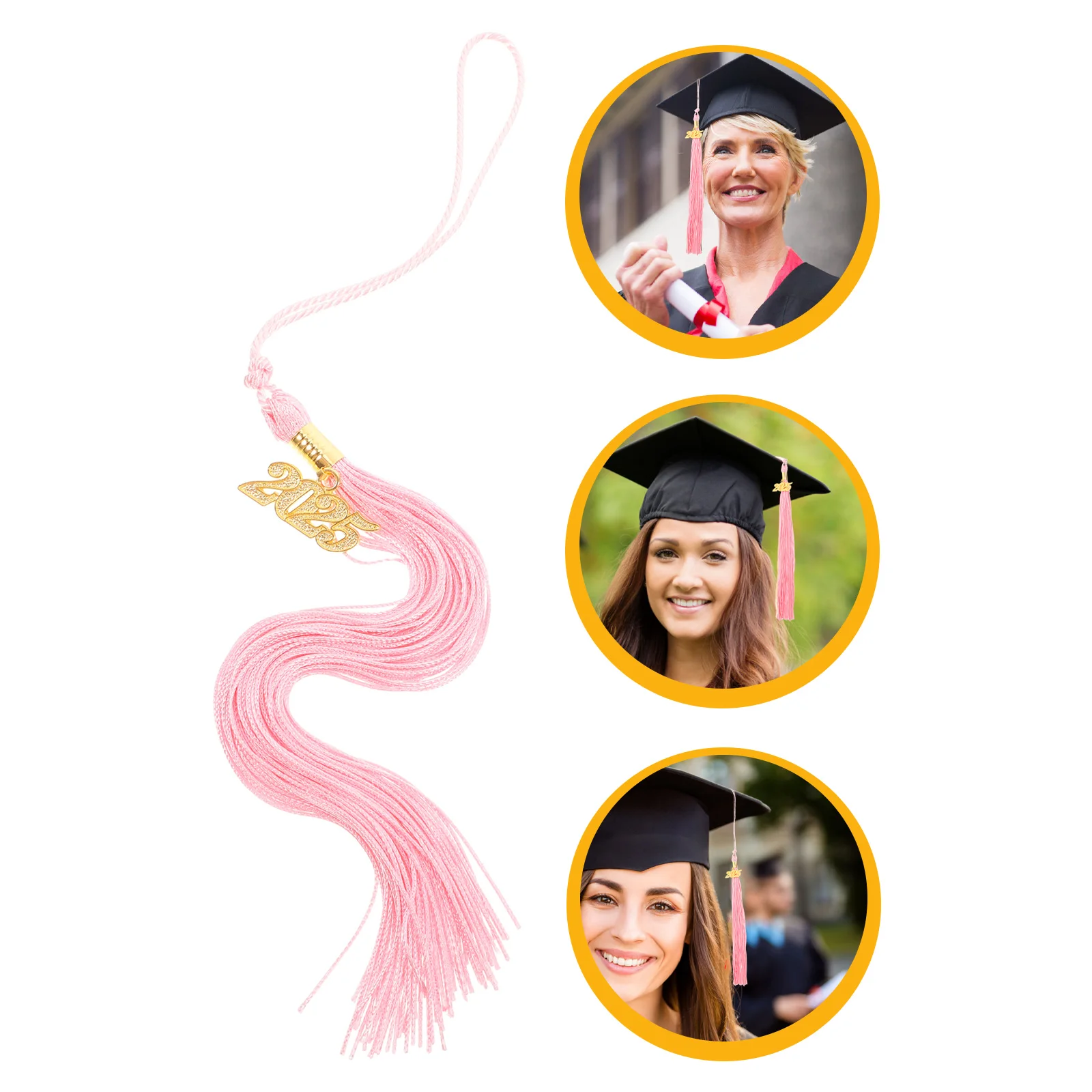 

2025 Golden Tassel Charm Reinforced Metal Clasp Polyester Fringe Ceremony Decoration Memorial Keepsake Sewing Tassels