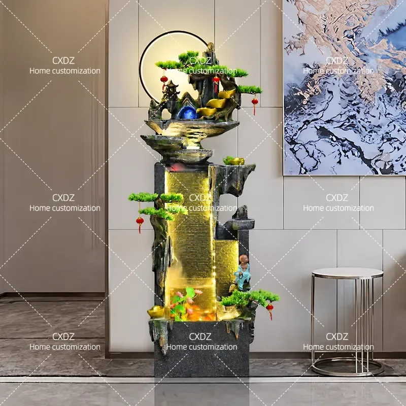 Circulating Water Fountain Home Decoration Living Room Rockery Feng Shui Wheel Fish Tank Office Desktop Ornament Wealth Gift