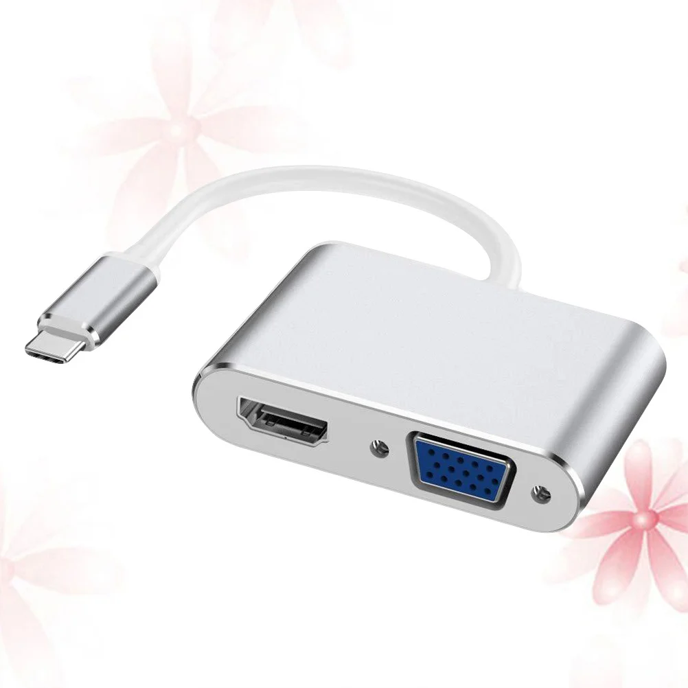 

Type-C To Vga Adapter Usb3.1 10Gbps High-Speed Aluminum Alloy Mini Converter For Type-C Adapter Laptop Desktop Silver