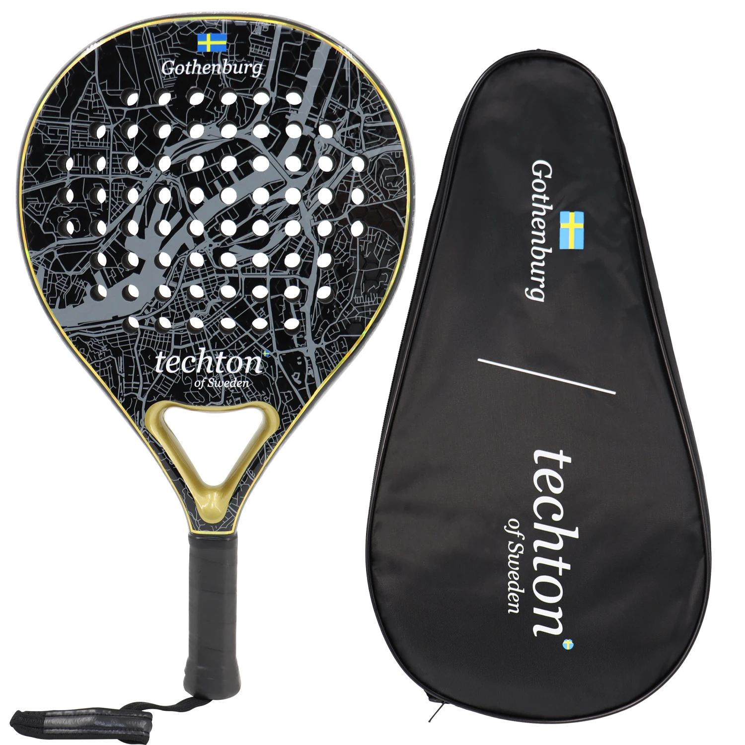 Padel Racket 3K/12K Carbon Fiber with Foam Core Round Shape 3D Hexgon with Cover Bag Performance Paddle