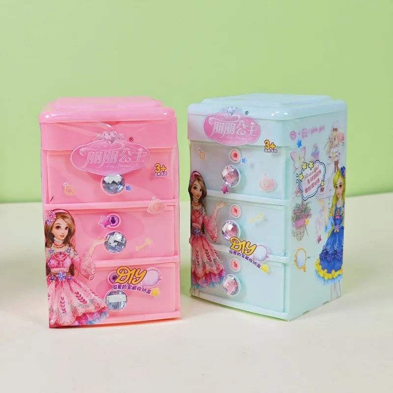 Princess Make-up Box Cute With Drawers Accessories Storage Box Toys For Children Princess Treasure Play House Display Box Toys