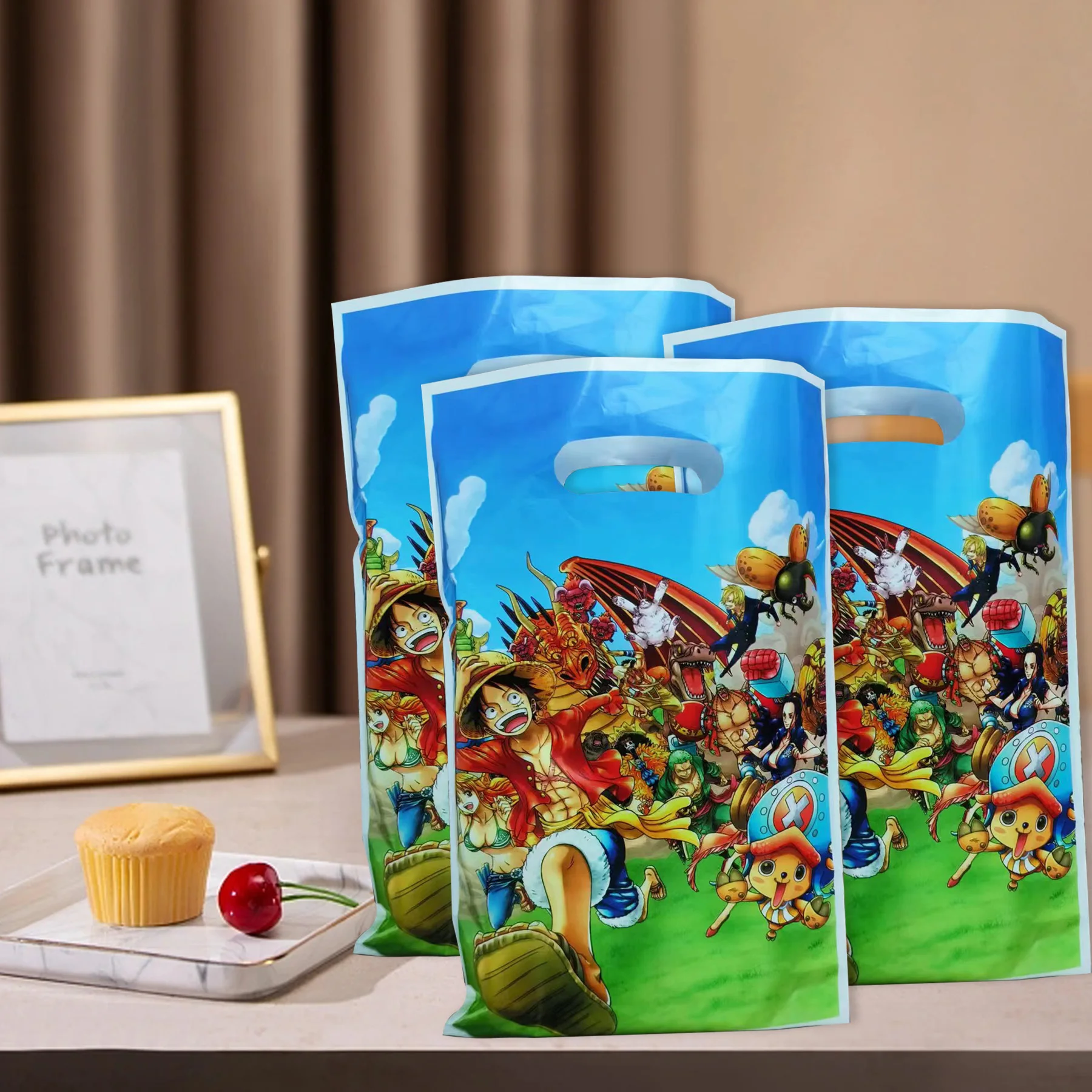 One Piece Gift Bag for Kids, Loot Bag, Birthday Party Supplies, Monkey D Luffy Decorações, Boys Party Favors, 16.5x25cm, 20pcs