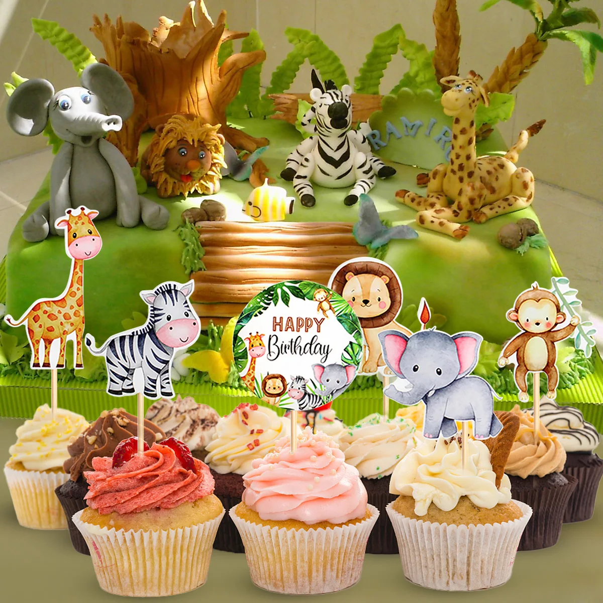 Adornos animales fiesta infantil vajilla desechable decoración - imagen 4
