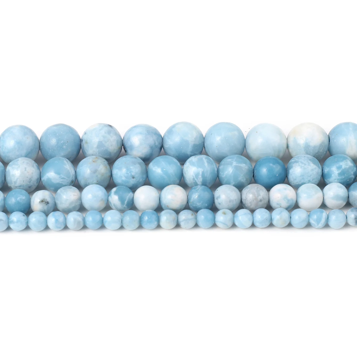 New Natural Larimar Gem Stones Beads Round Loose Beads Ocean Sea Stone Bracelet Necklace for DIY Jewelry Making Wholesale