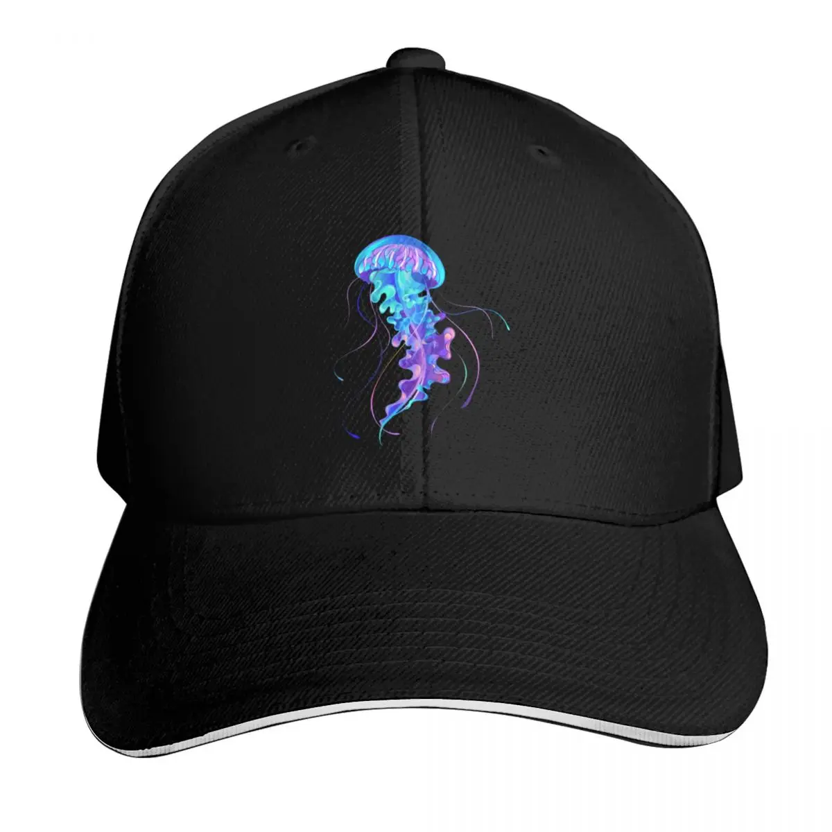 Large Glowing Jellyfish Baseball Cap Casual Daily Wear Quick Dry Performance Cotton Twill Breathable
