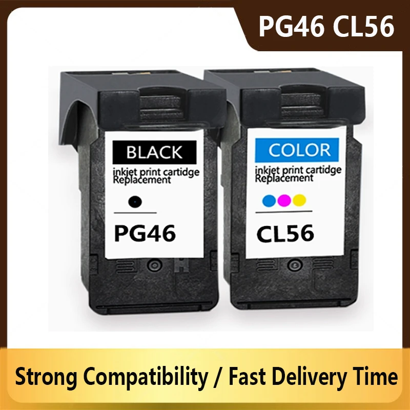 PG46 CL56 Remanufactured Ink Cartridge Compatible for Canon Printer Pixma Cartridge E204 E304 E404 EE464 E484 E414 E3140 E4240