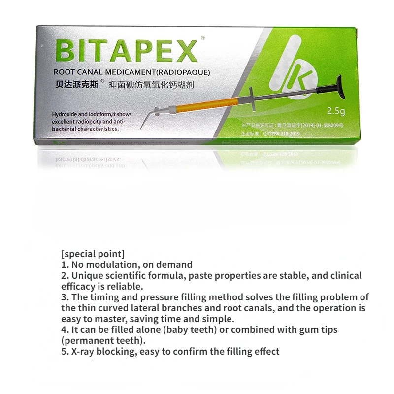 Dentistry Lodoform Calcium Hydroxide Iodoform Paste Baby Teeth Permanent Teeth Filler Root Canal Antibacterial Filling Injection