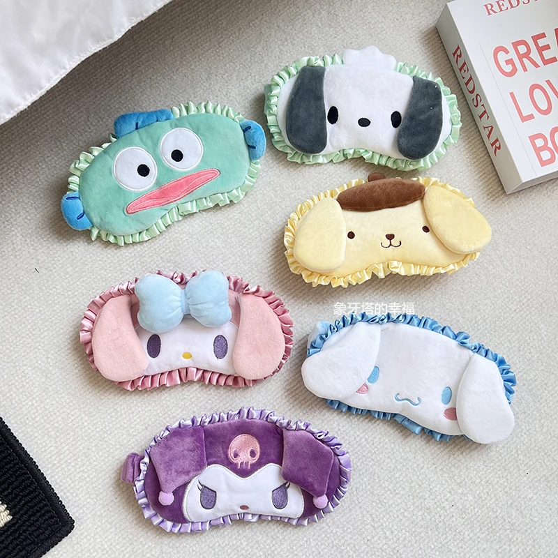 Sanrio-Plush Eyepatch Dormir Para Meninas, Cinnamoroll Bonito, Kuromi, Pochacco, Minha Melody, Sombreamento Eye Mask, Viagem, Descanso, Eye Patch