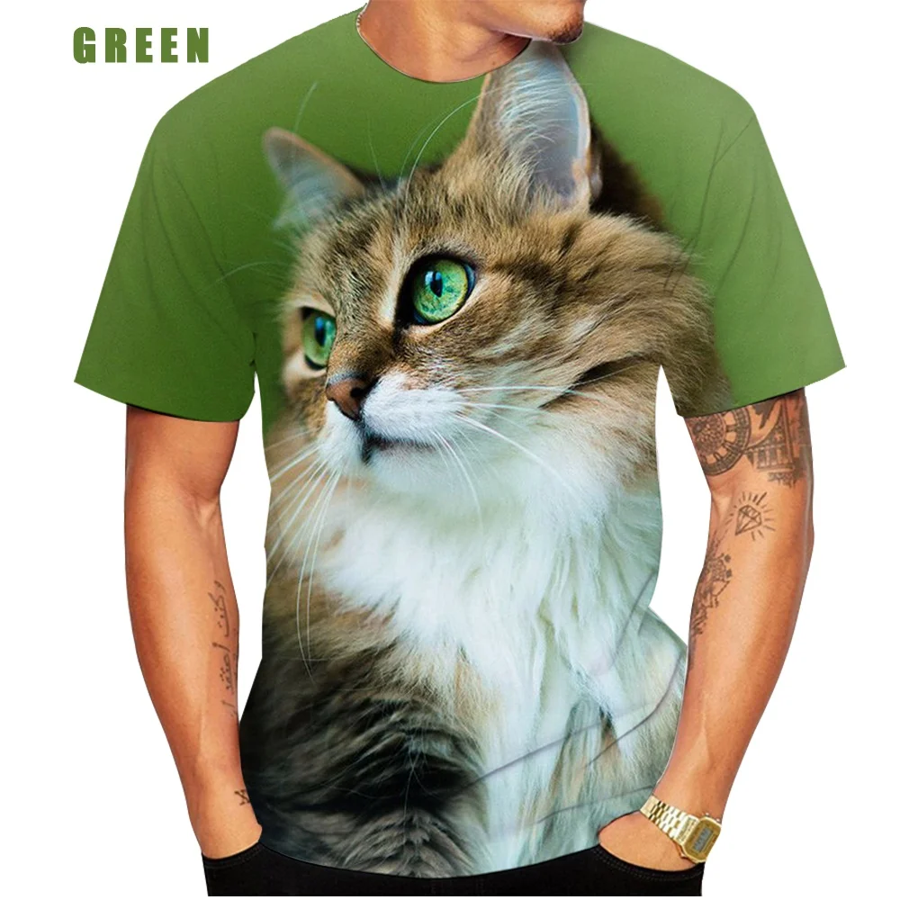 Super Cute 3D Cat Printed Cool T-Shirt  New T-shirt Men Fashion Summer Casual Short Sleeve Round Neck 3d Printed T-shirt