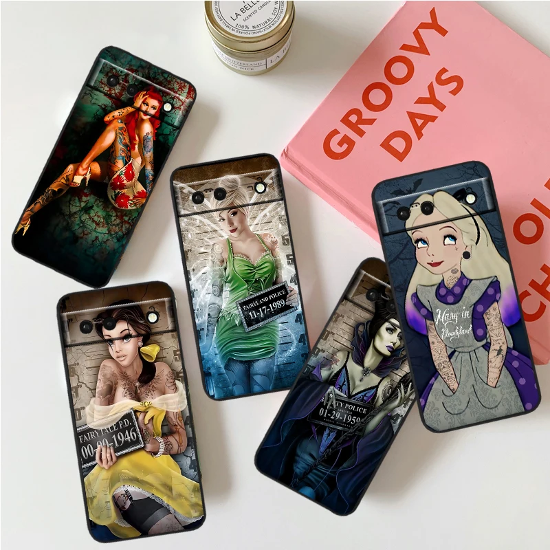 

Bad Woman Disney Princess For Google Pixel 9 8 7A 7 6A 6 5A 5 4 4A XL 5G Black Silicon Shockproof Shell Cover Phone Case