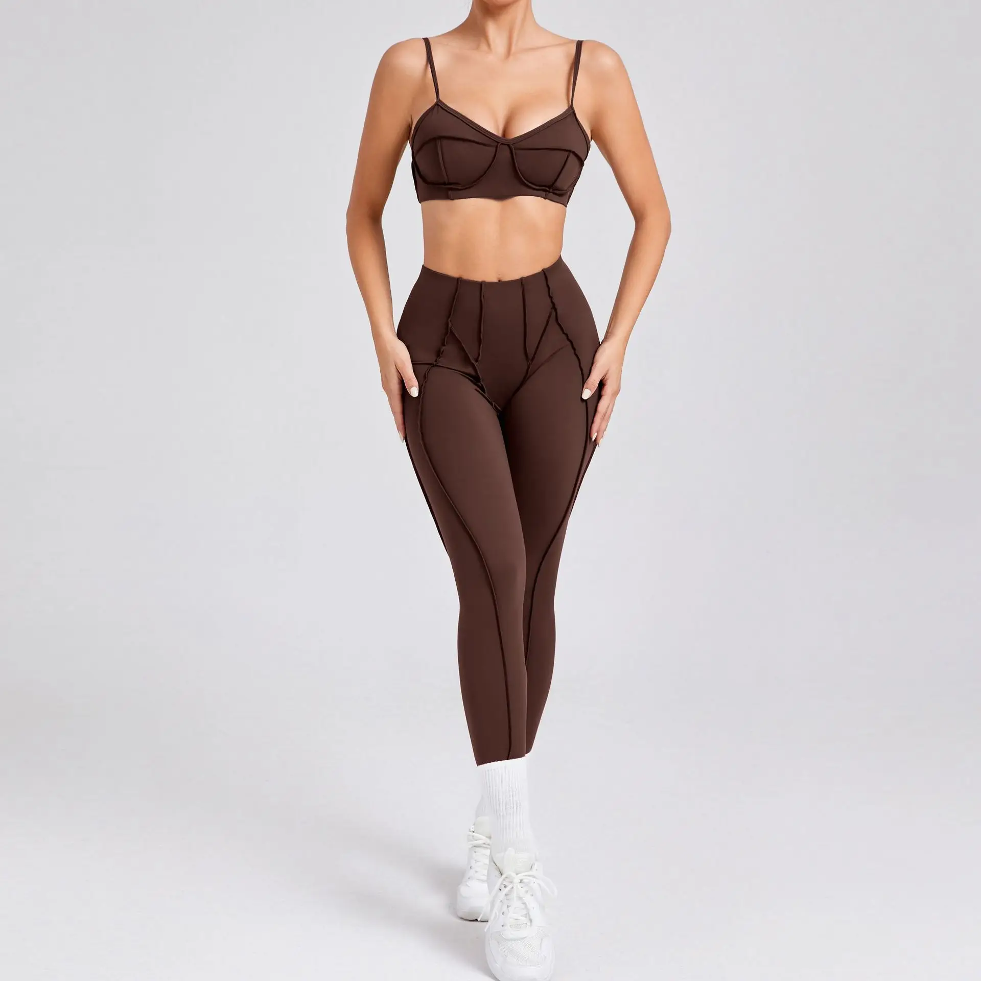 Women's Tracksuit 2 Pieces Yoga Set Push Up Workout Sportswear Running Gym Clothing High Waist Leggings Fitness Bra Sports Suits